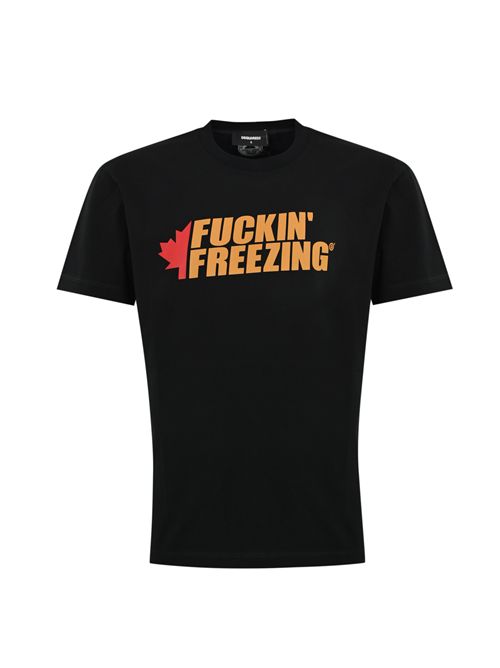 T-shirt in cotone con stampa Fuckin' Freezing DSQUARED2 | S74GD1450 D20020900
